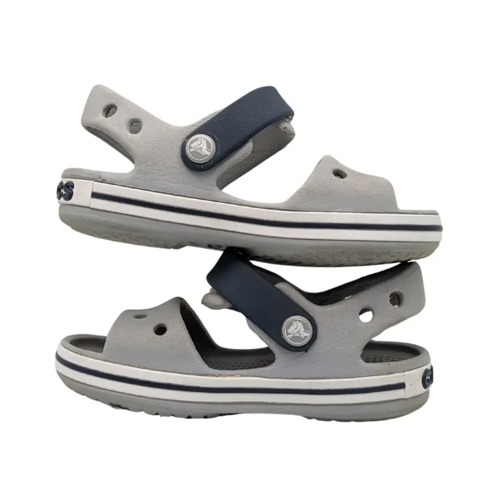 Crocs Kids Grey Navy Crocband Sandal Toddler 8
